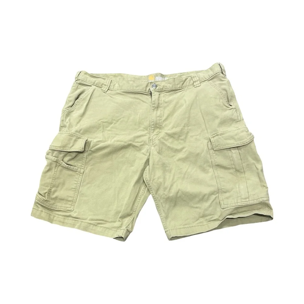 Carhartt Mens Relaxed Fit Cargo Shorts Khaki Tan Canvas Workwear 42 utility